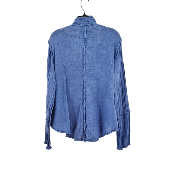 Cynthia Ashby Women's Gauze Asymmetrical Lagenlook Button Front Shirt - M - Picture 6 of 8